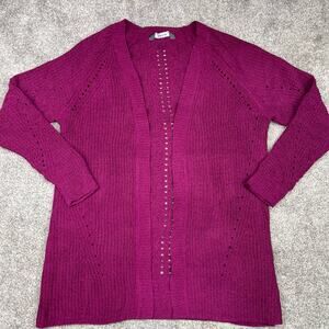 New Magenta Chenille Open Front Cardigan size Medium